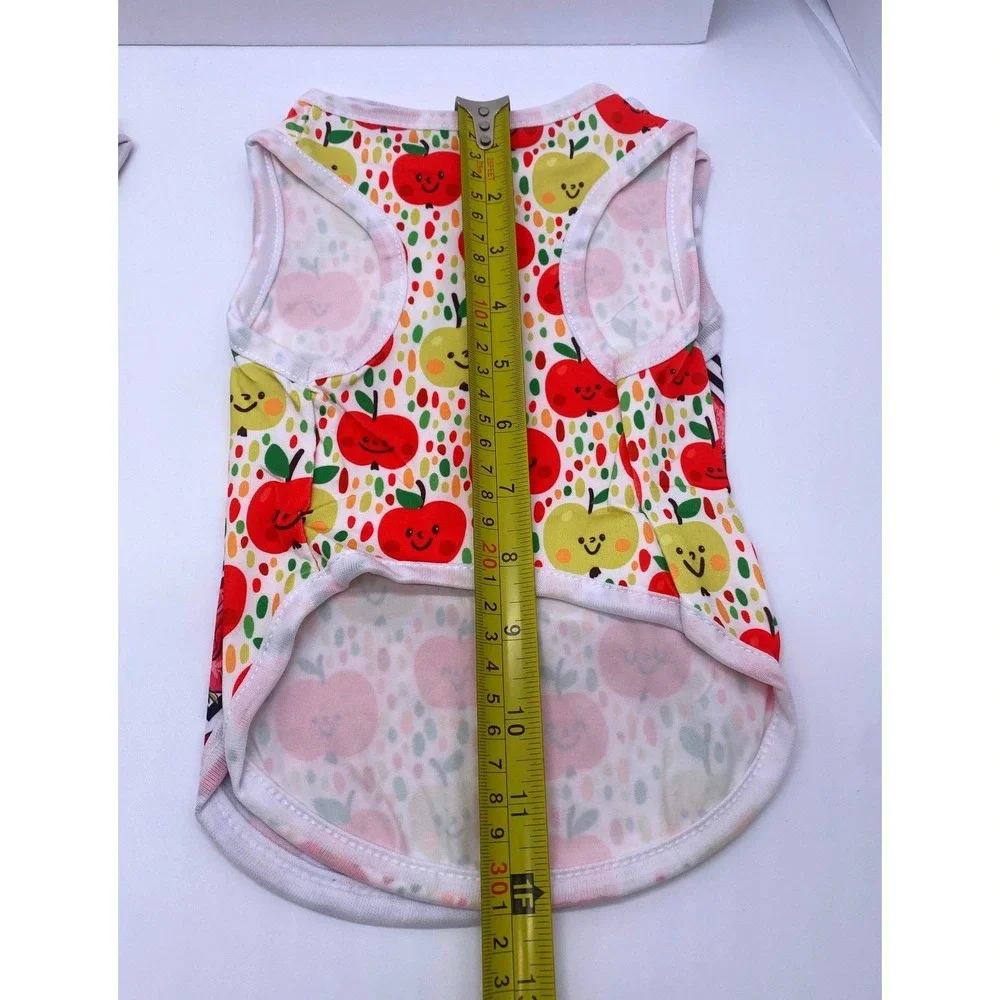 Assorted Pet Tank Tops Small Dog Cat Vest Fruit Animal Alphabet Prints Size M